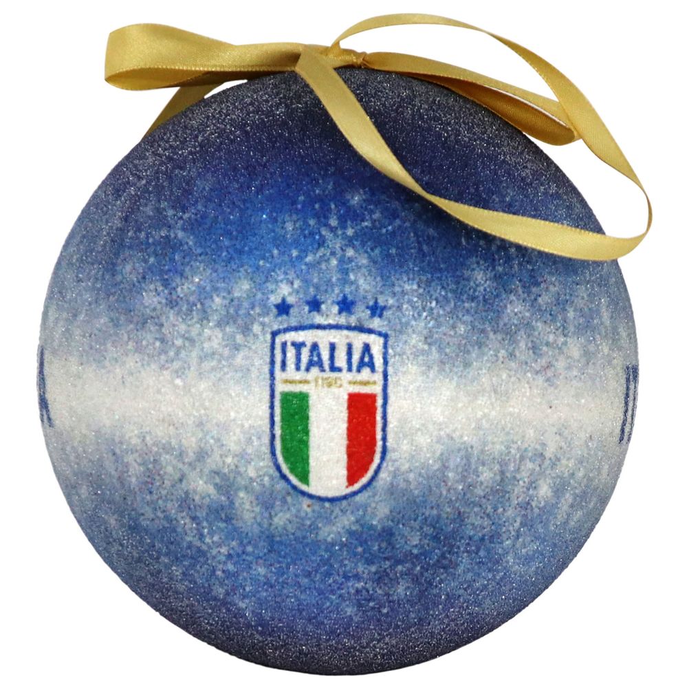 MAXI PALLINA DI NATALE ? 15 CM EFFETTO ZUCCHERATO IN SCATOLA FIGC