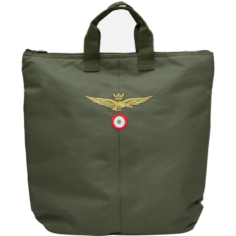 BORSA PORTACASCO VERDE CON LOGO RICAMATO A.M.
