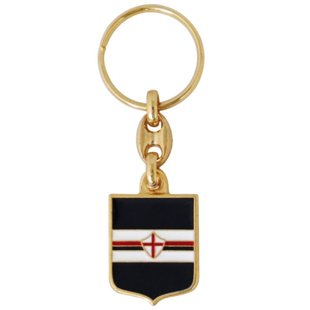 PORTACHIAVI IN METALLO SMALTATO LOGO SCUDO STORICO SAMPDORIA