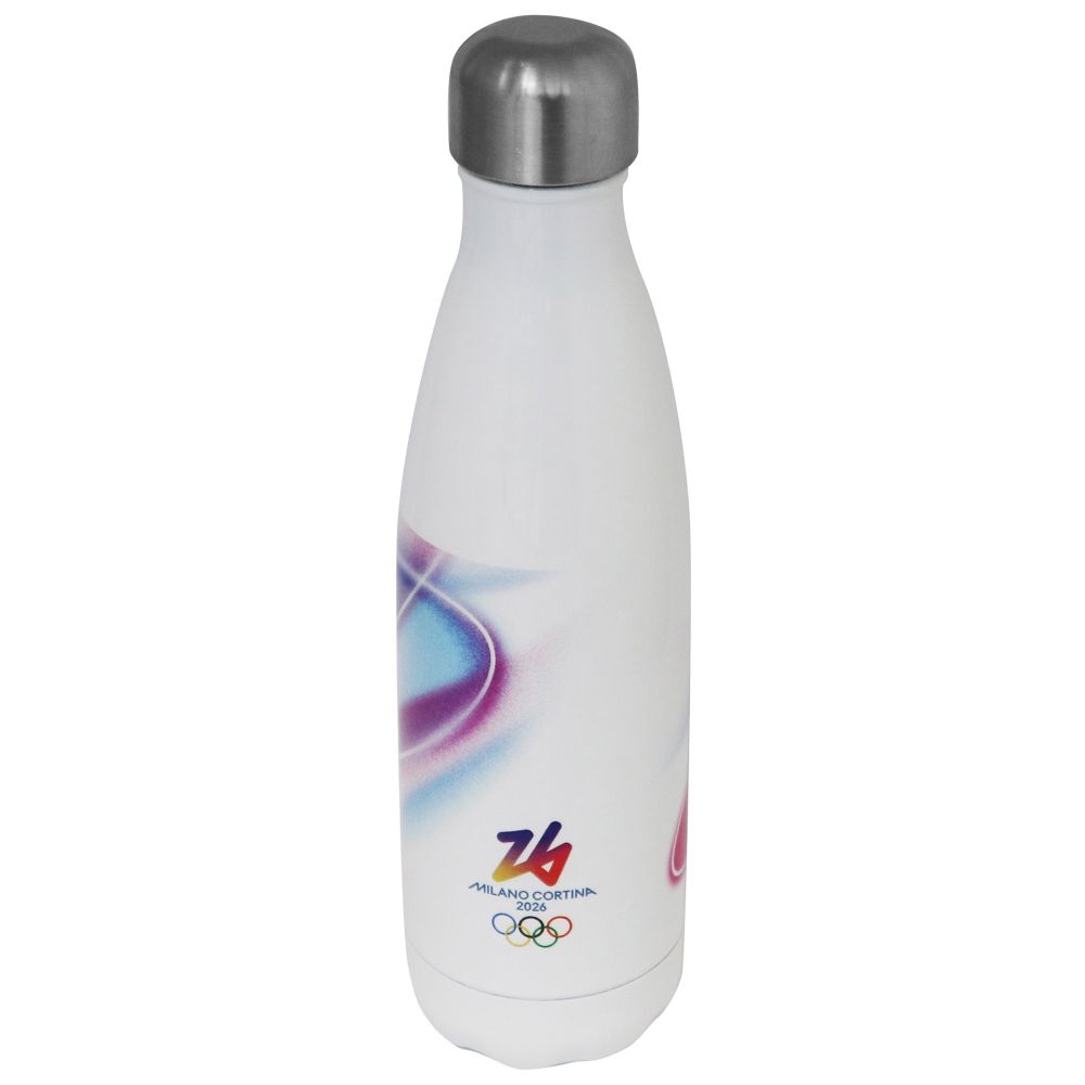 BORRACCIA TERMICA BIANCA 500 ML OLYMPIC LOOK ROSSO STAMPATO A COLORI