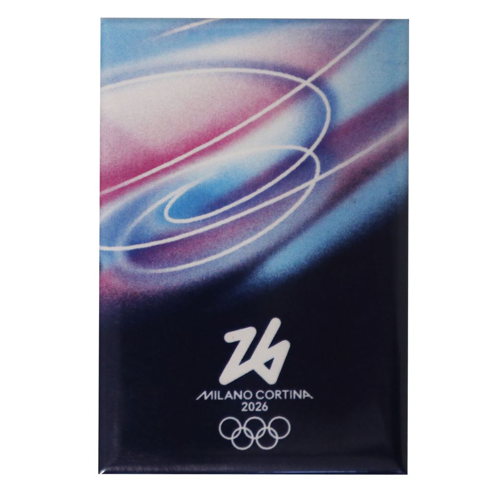 MAGNETE LOOK ROSSO STAMPATO 78X53 MM - Olimpiadi Milano Cortina 2026