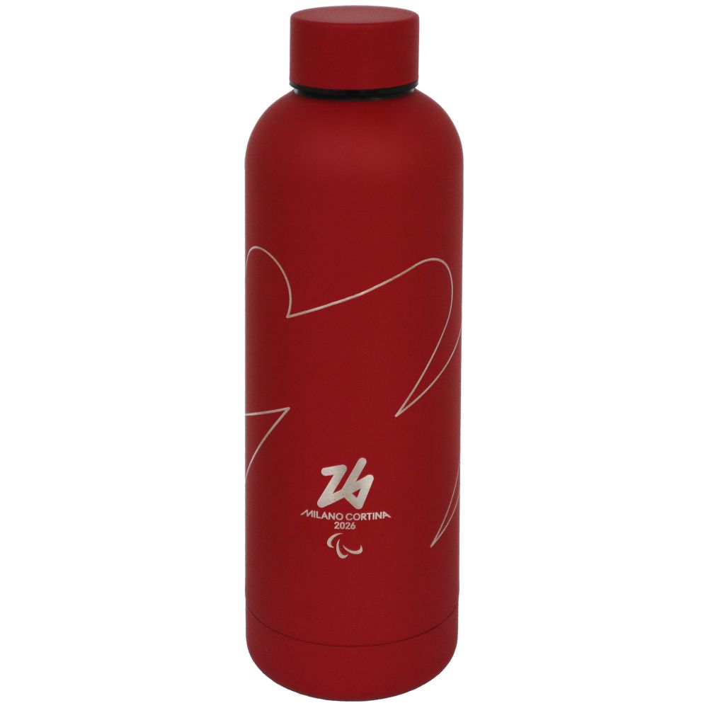 BORRACCIA TERMICA BORDEAUX IN ACCIAIO 500 ML PARALYMPIC EMBLEMA LASER