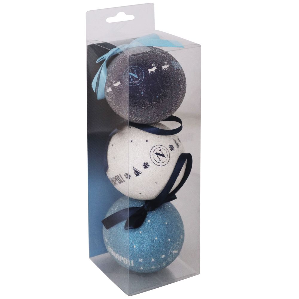 Set 3 Palline di Natale SS Calcio Napoli 7,5 cm 