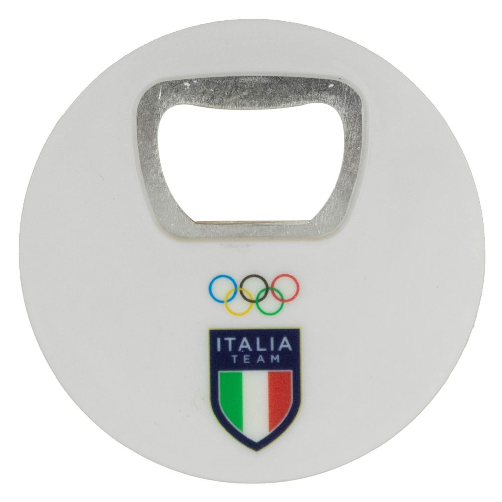 MAGNETE APRIBOTTIGLIE IN ABS DIA 67 MM OLYMPIC+ITALIA TEAM EMBLEMA COLOR