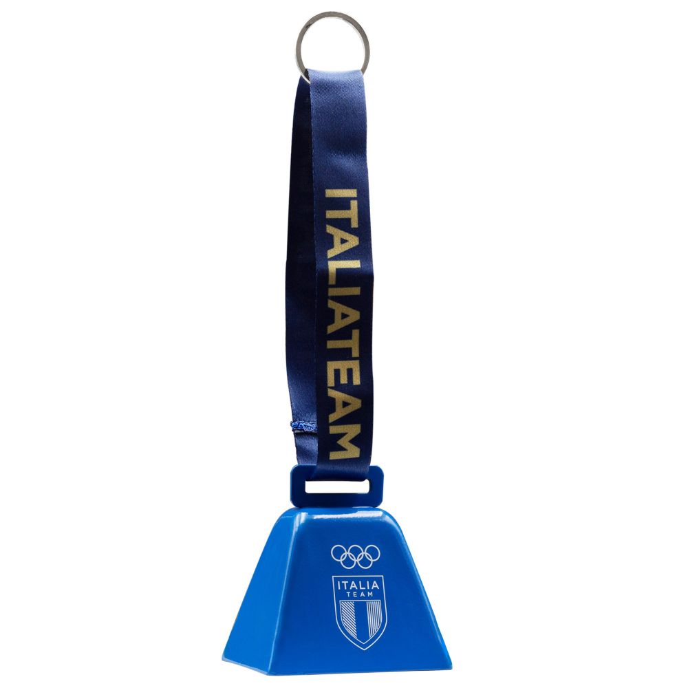 CAMPANA BLU CON OLYMPIC EMBLEMA E ITALIA TEAM STAMPATO BIANCO CON NASTRO