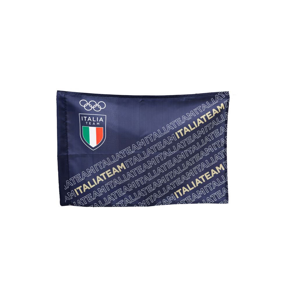 BANDIERA IN POLIESTERE 70X50CM SENZA ASTA FONDO BLU E TEXTURE ITALIATEAM