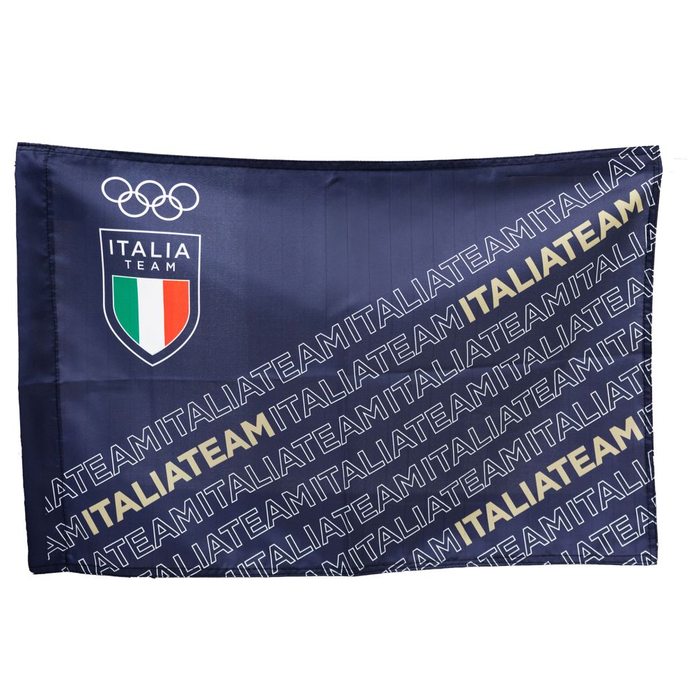 BANDIERA IN POLIESTERE 150X100CM SENZA ASTA FONDO BLU E TEXTURE ITALIATE