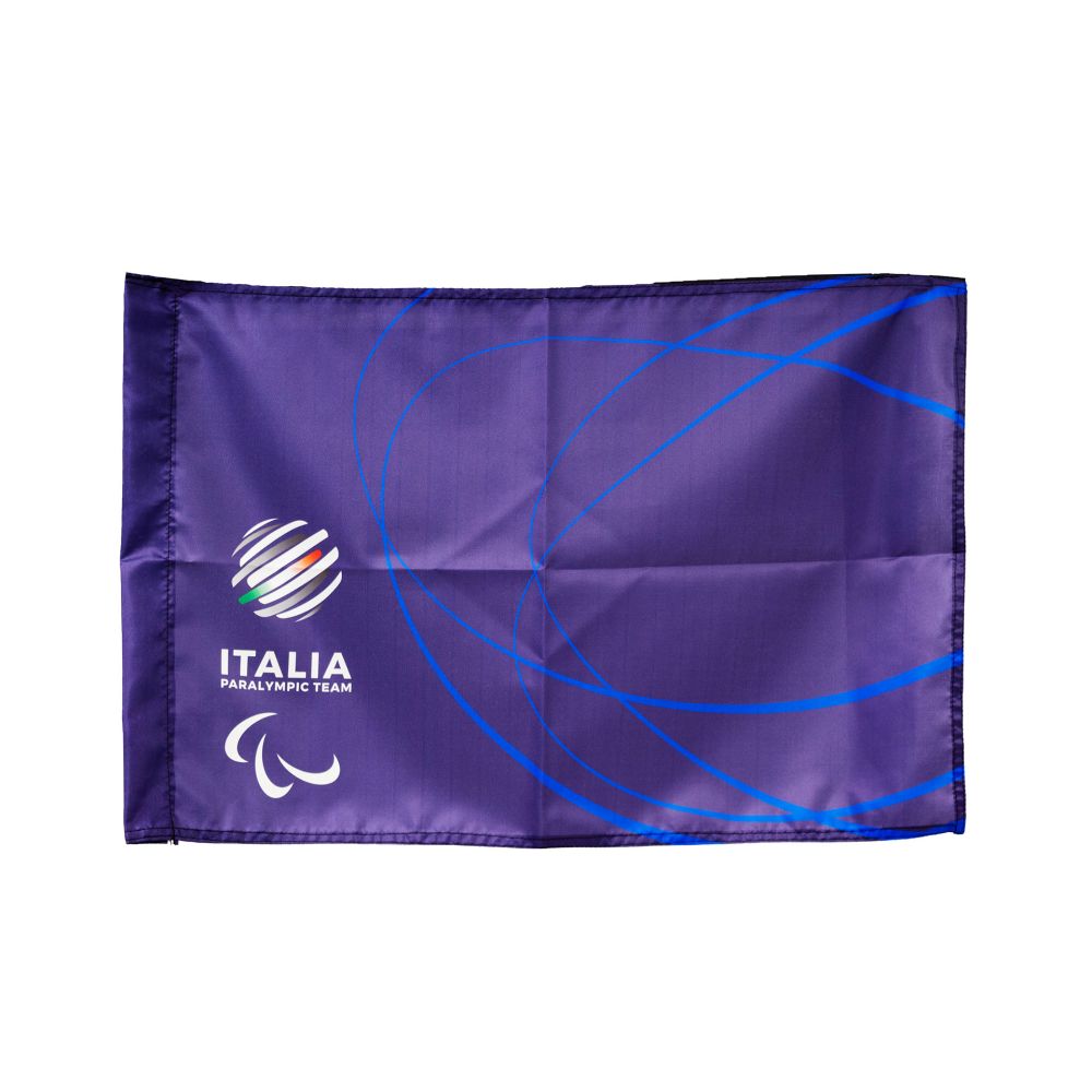 BANDIERA IN POLIESTERE 100X70CM SENZA ASTA FONDO BLU PARALYMPIC+ITALIA P