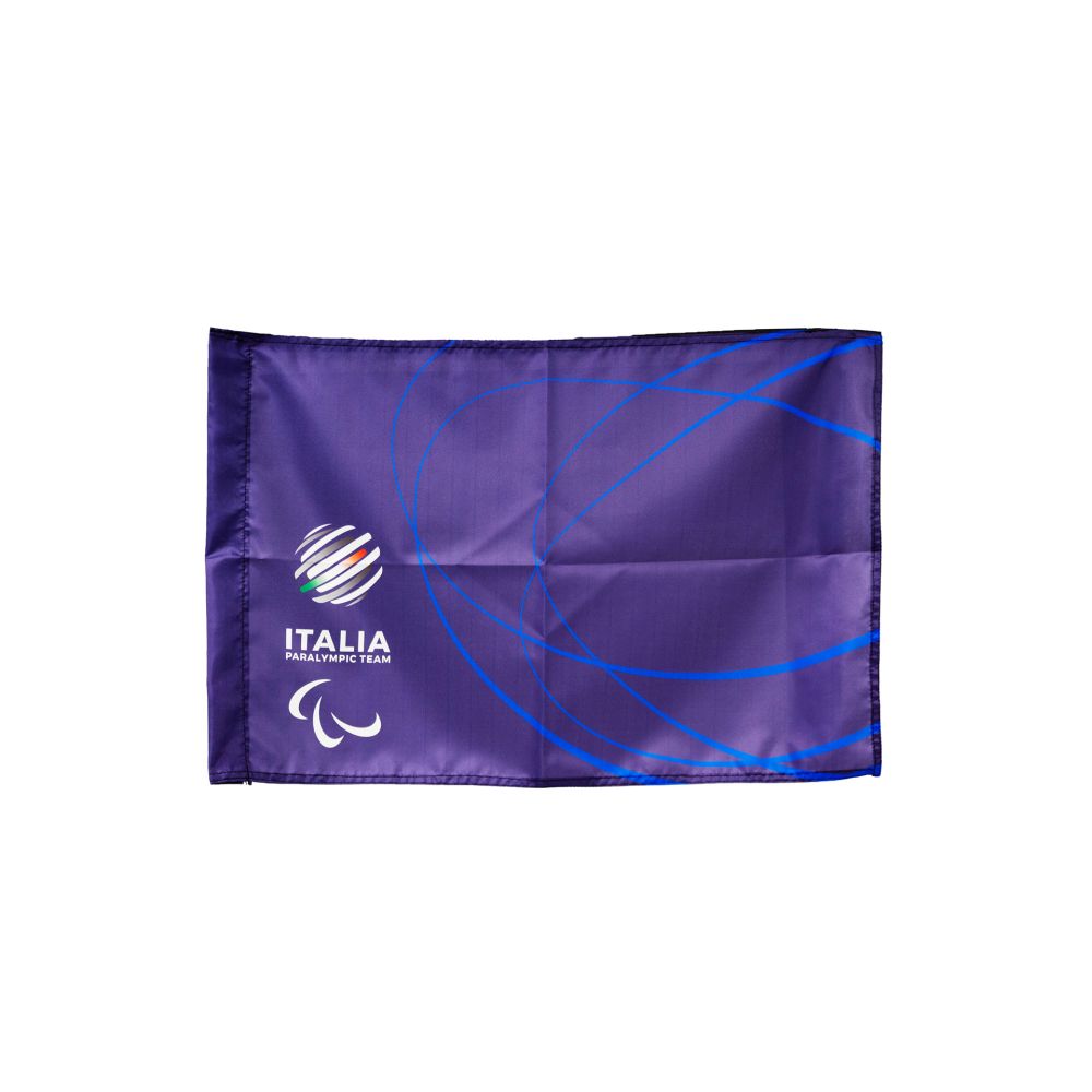BANDIERA IN POLIESTERE 70X50CM SENZA ASTA FONDO BLU PARALYMPIC+ITALIA PA