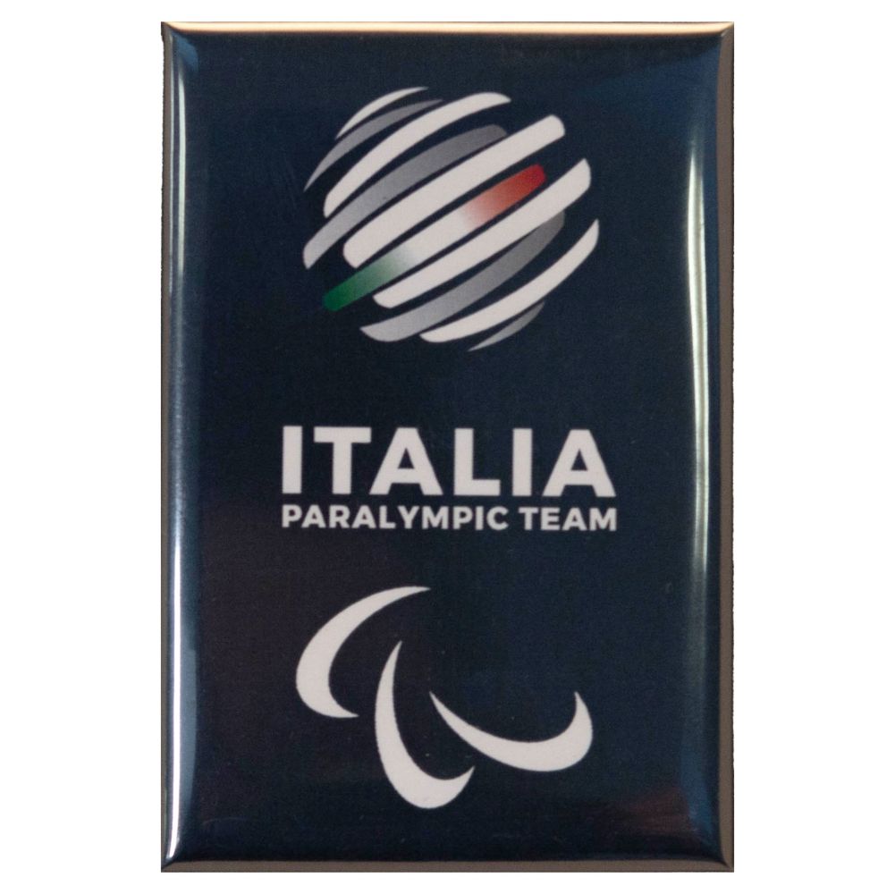 MAGNETE STAMPATO 78X53MM PARALYMPIC+ITALIA PARALYMPIC TEAM EMBLEMA BIANC
