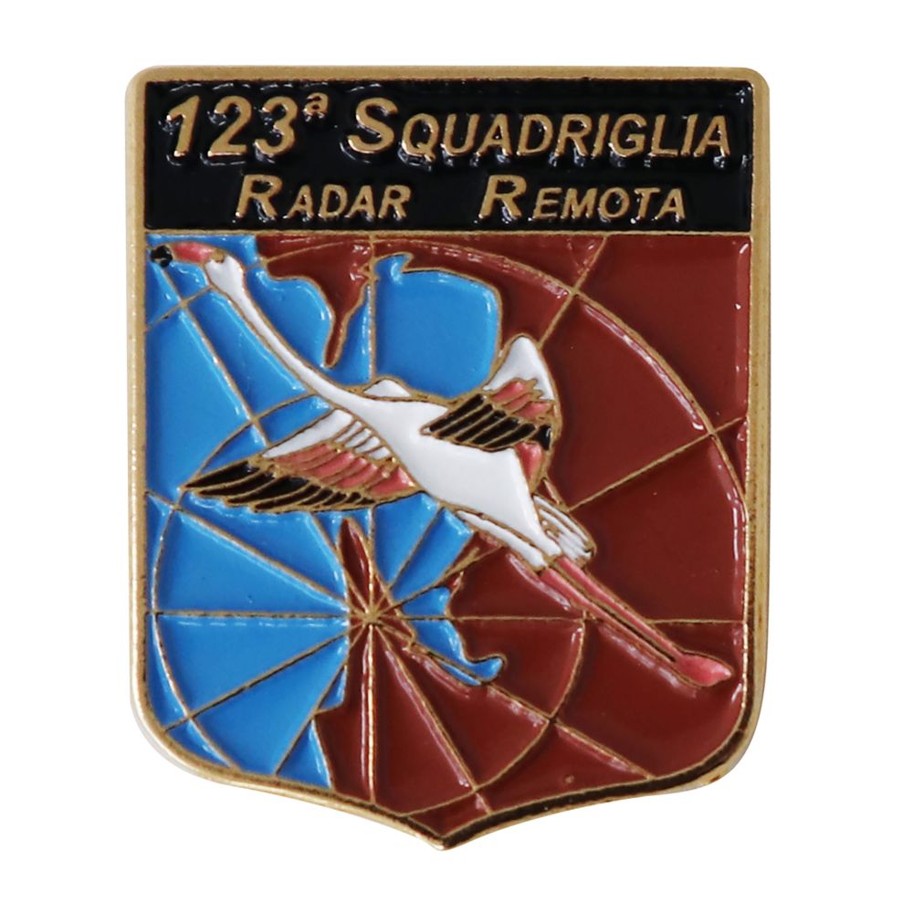 DISTINTIVO DA CAMICIA 25X32MM IN METALLO 123 SQUADRIGLIA RADAR REMOTA