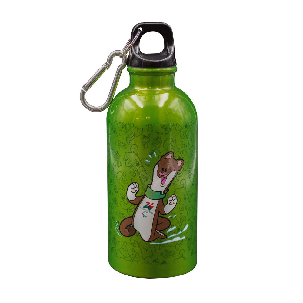 BORRACCIA IN ACCIAIO VERDE 400 ML MASCOTTE - Paralimpiadi Milano Cortina 2026