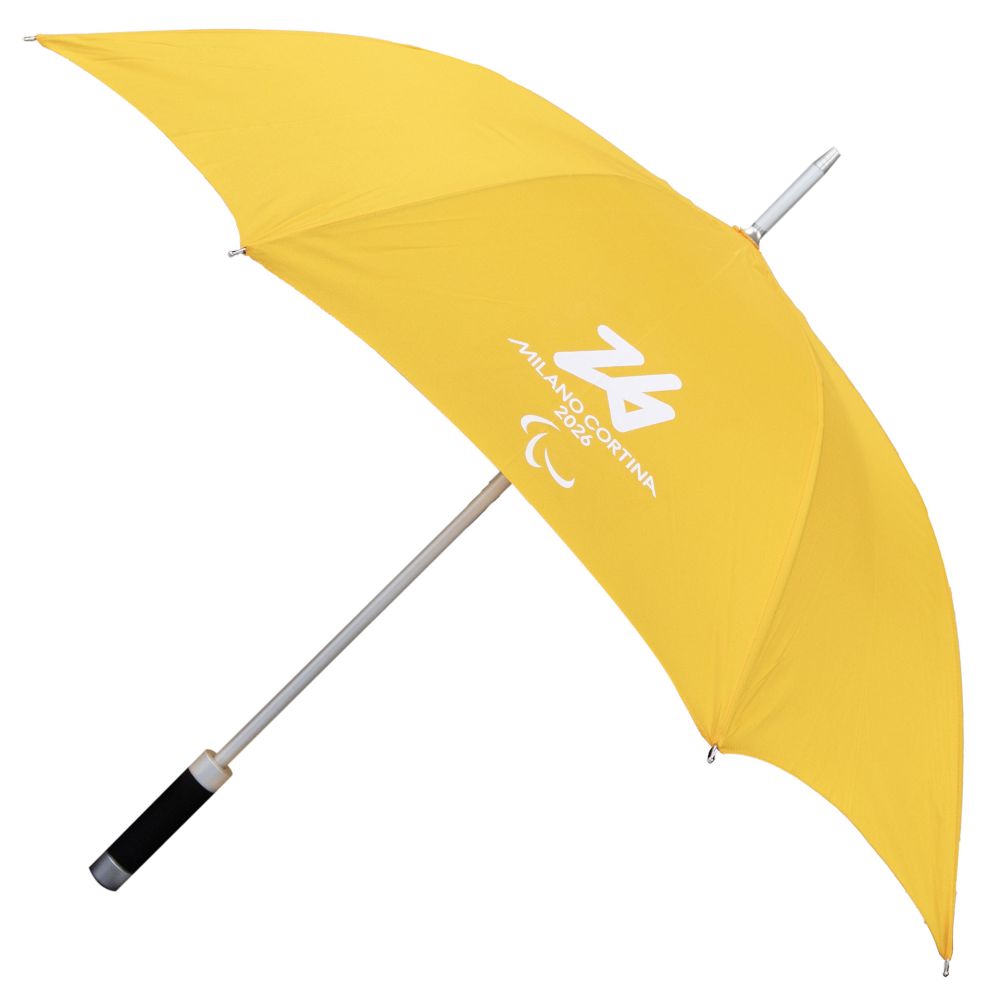OMBRELLO AUTOMATICO GIALLO PARALYMPIC EMBLEMA BIANCO