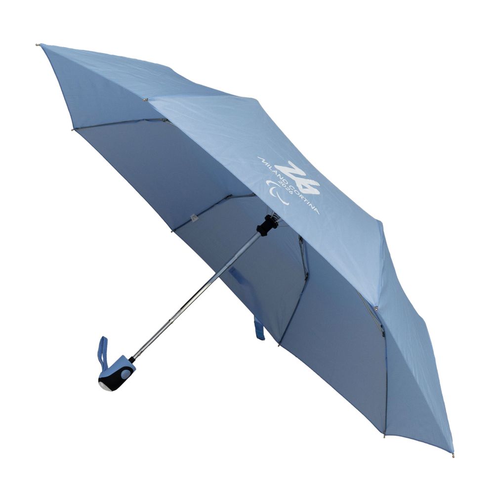 OMBRELLO AUTOMATICO TASCABILE AZZURRO PARALYMPIC EMBLEMA MONOCROMATICO B