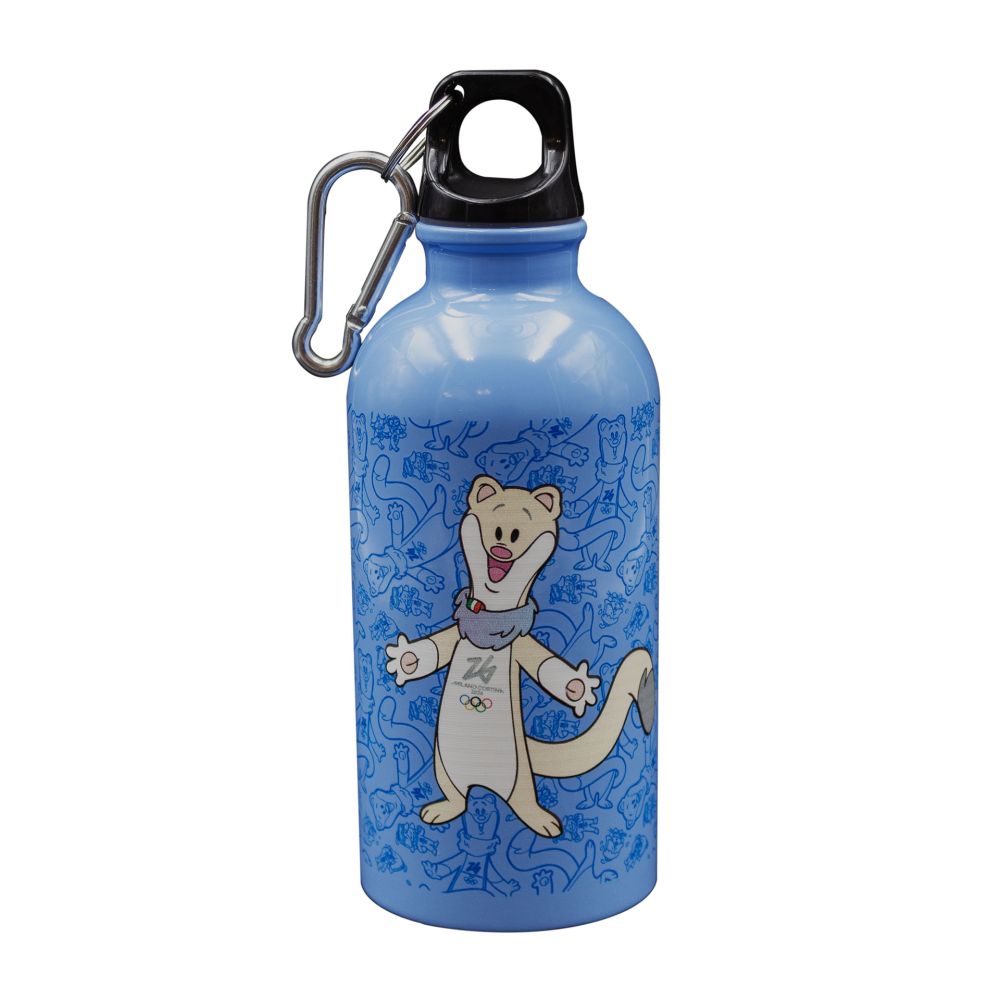 BORRACCIA IN ACCIAIO AZZURRA 400 ML MASCOTTE - Olimpiadi Milano Cortina 2026