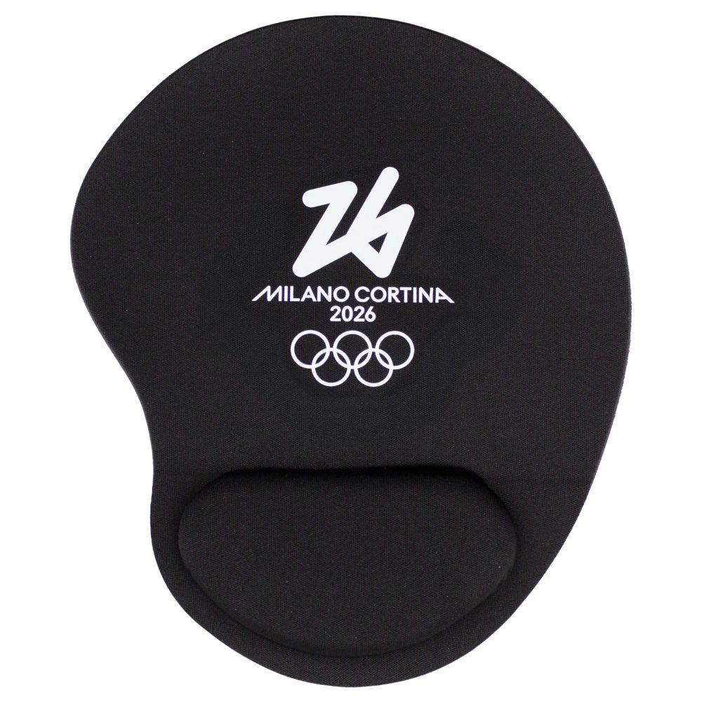 MOUSEPAD ERGONOMICO DIM. 24X19,5 FONDO NERO OLYMPIC EMBLEMA E SIGN MONOC