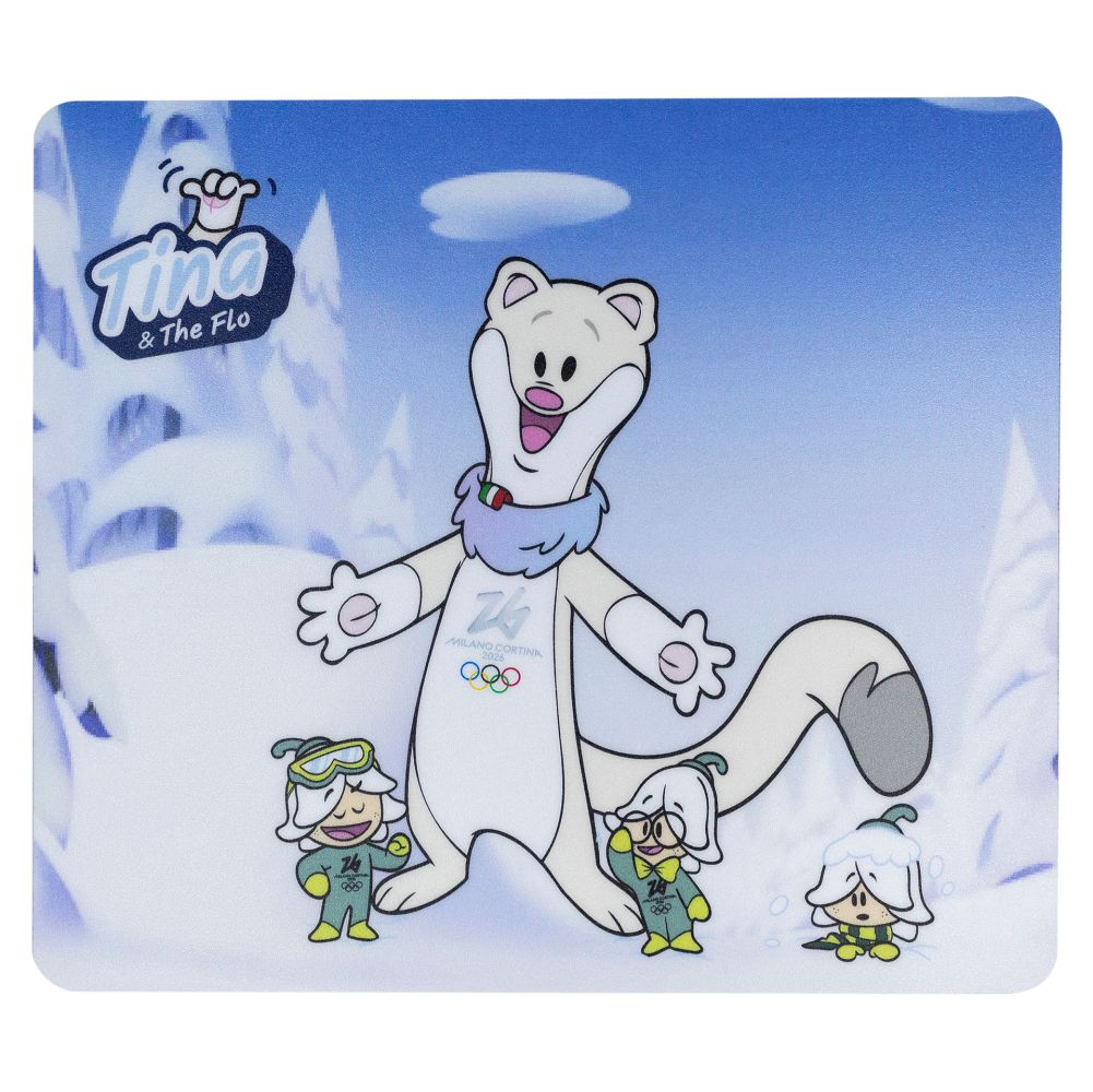MOUSEPAD RETTANGOLARE DIM. 23X20,5 MASCOT TINA E THE FLOW FONDO MONTAGNA