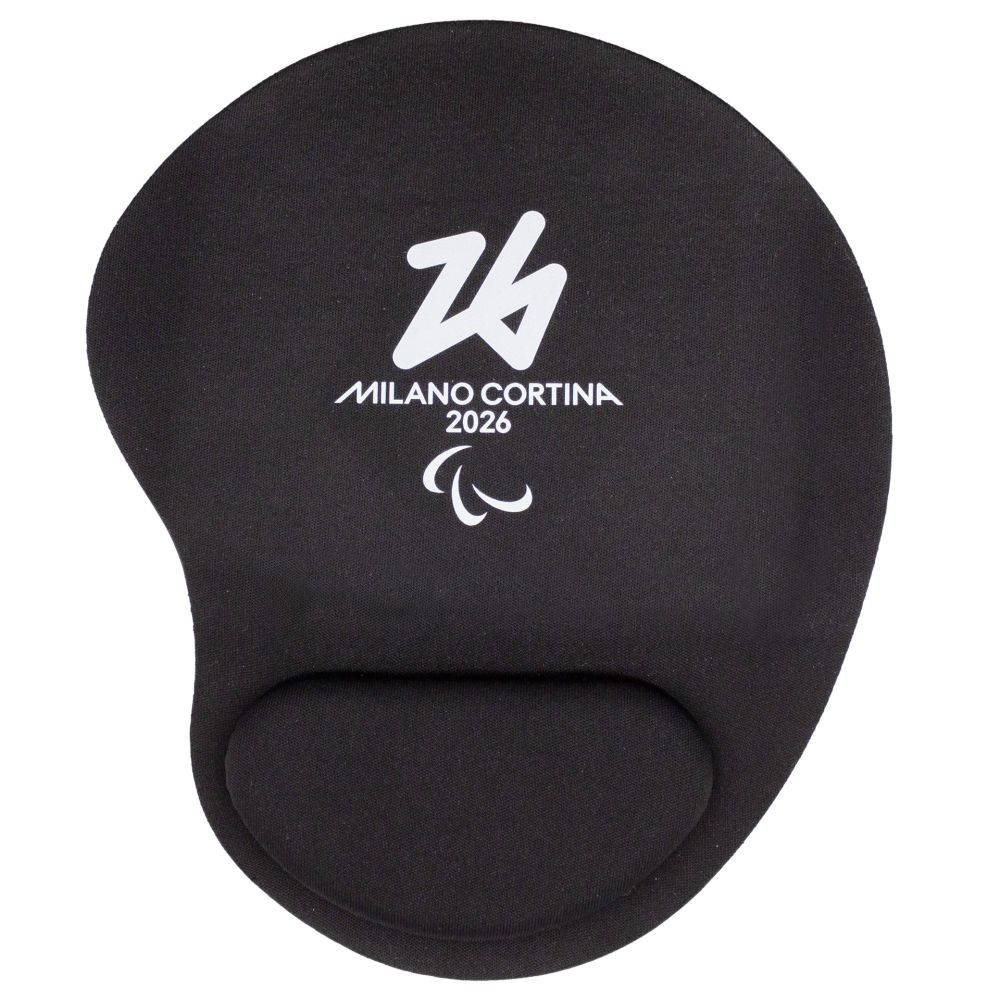MOUSEPAD ERGONOMICO DIM. 24X19,5 FONDO NERO PARALYMPIC EMBLEMA E SIGN MO