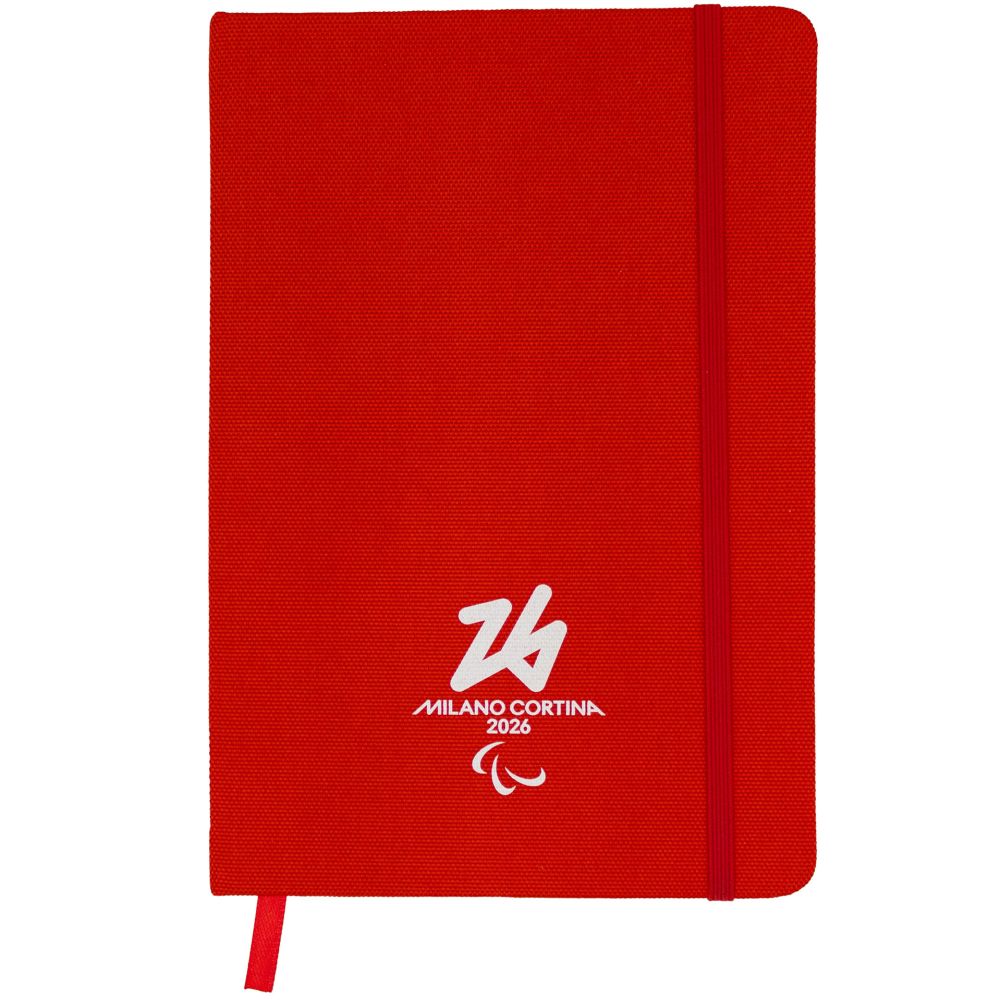 TACCUINO A5 ROSSO IN RPET E PU - Paralimpiadi Milano Cortina 2026