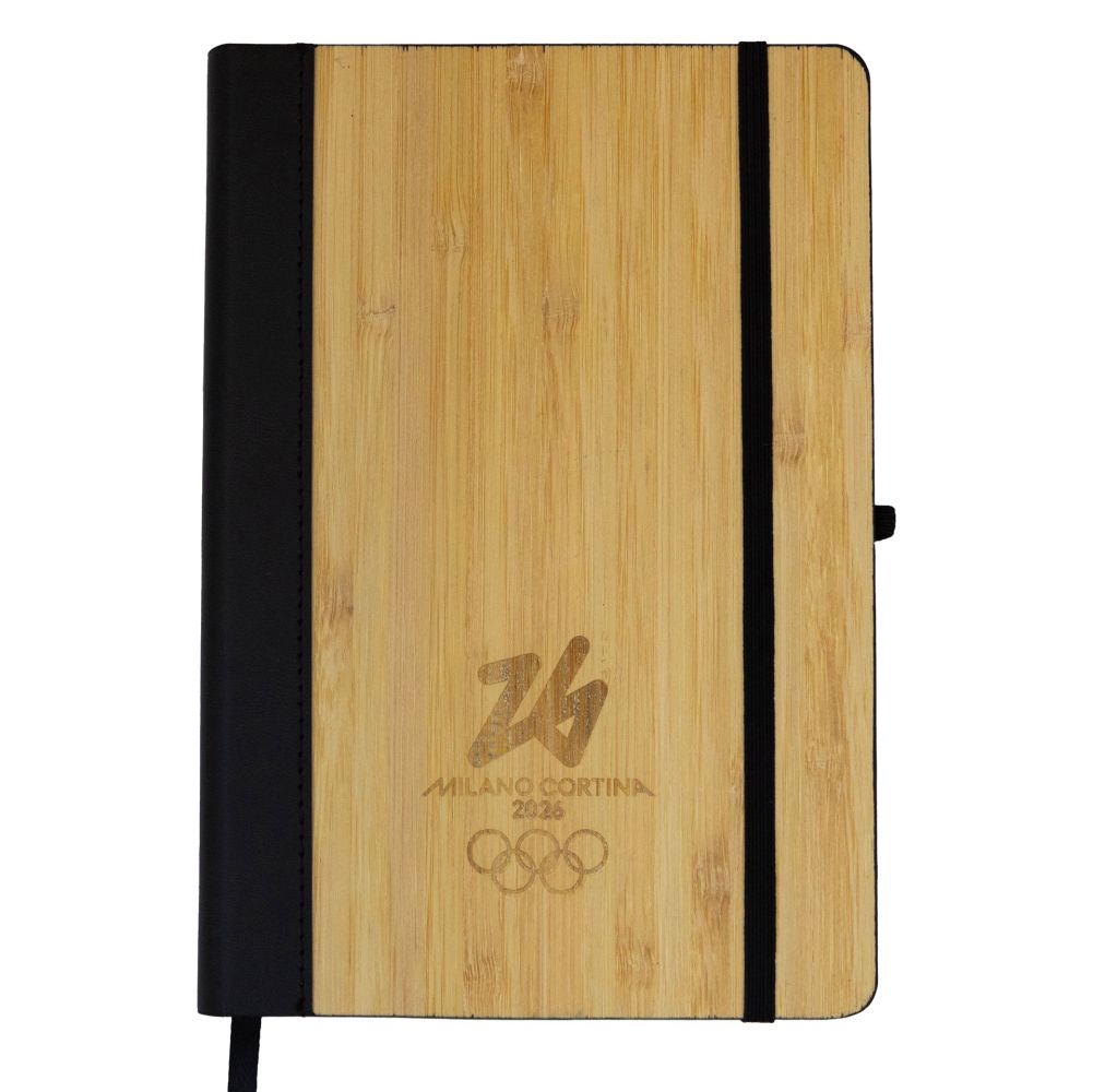 TACCUINO IN PUCOPERTINA IN BAMBU' F.TO A5 96 PAG. A RIGHE, DETTAGLI NE