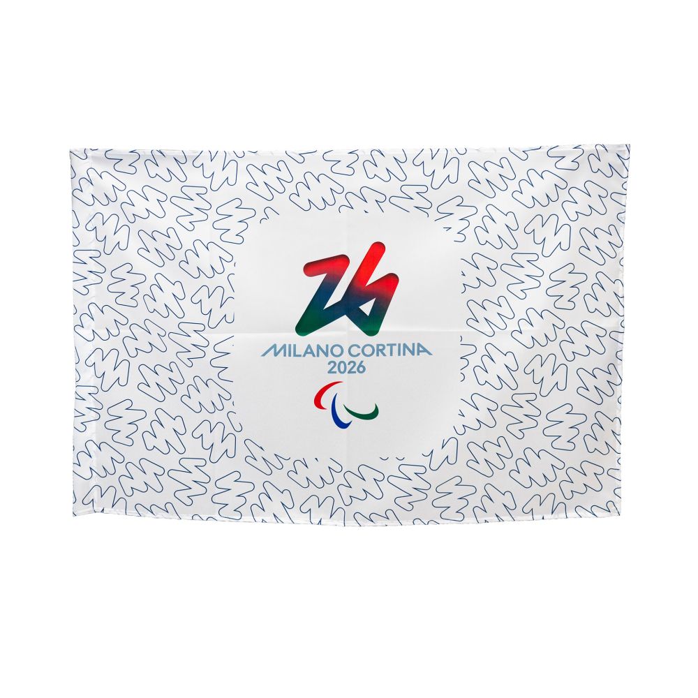 BANDIERA IN POLIESTERE 100X70CM SENZA ASTA FONDO SIGN PARALYMPIC EMBLEMA