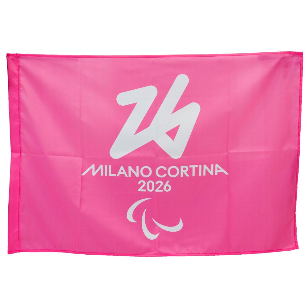 BANDIERA IN POLIESTERE 150X100CM SENZA ASTA FONDO ROSSO PARALYMPIC EMBLE