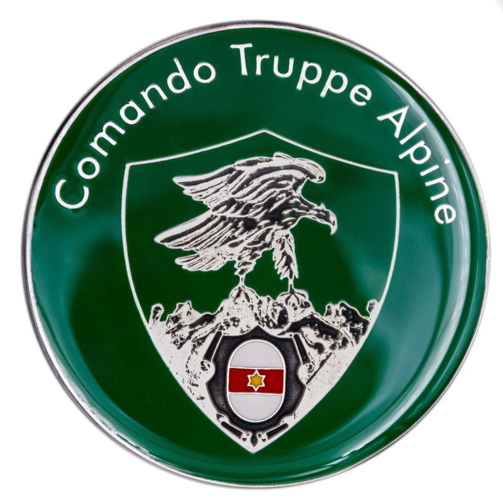 FERMACARTE IN METALLO SMALTATO COMANDO TRUPPE ALPINE E.I.