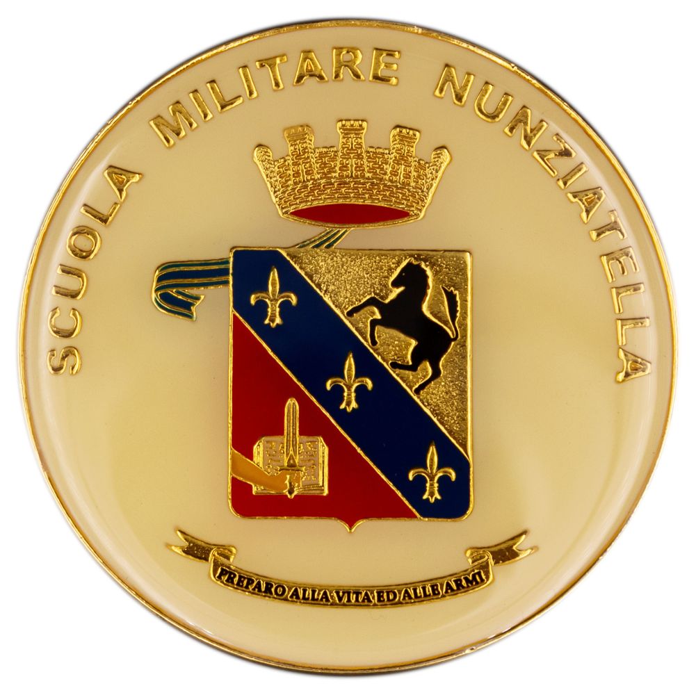 FERMACARTE IN METALLO SMALTATO SCUOLA MILITARE NUNZIATELLA ESERCITO ITALIANO