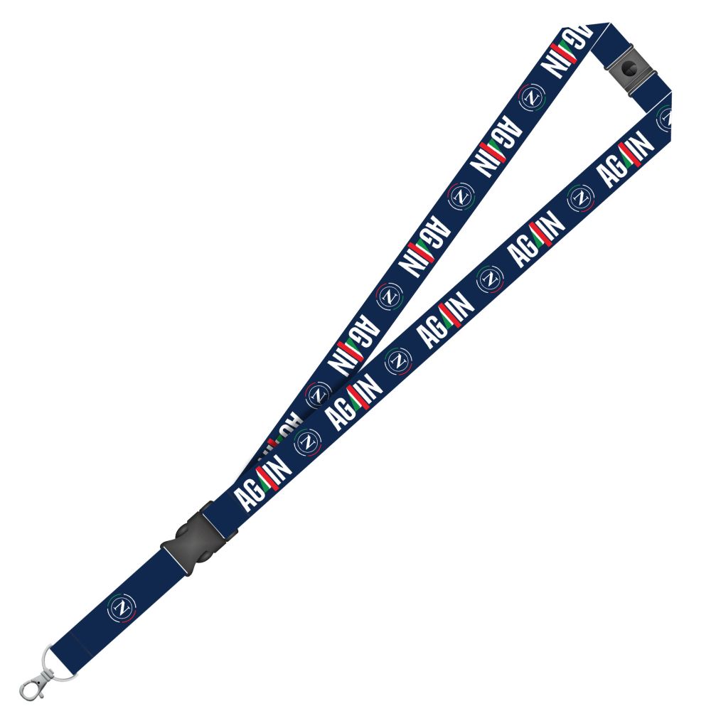 PORTACHIAVI PORTAPASS BLU NAVY CON MOSCHETTONE E GANCIO ANTI SOFFOCO