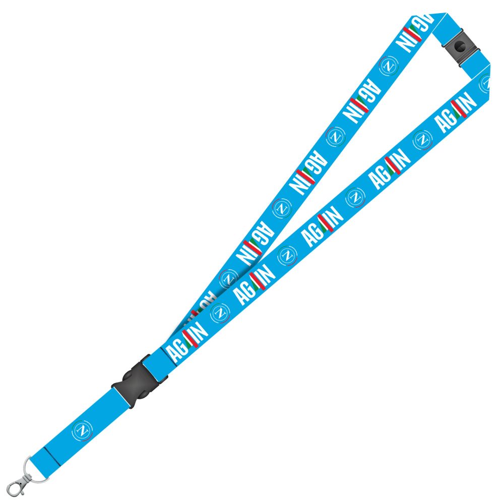 PORTACHIAVI PORTAPASS CELESTE CON MOSCHETTONE E GANCIO ANTI SOFFOCO