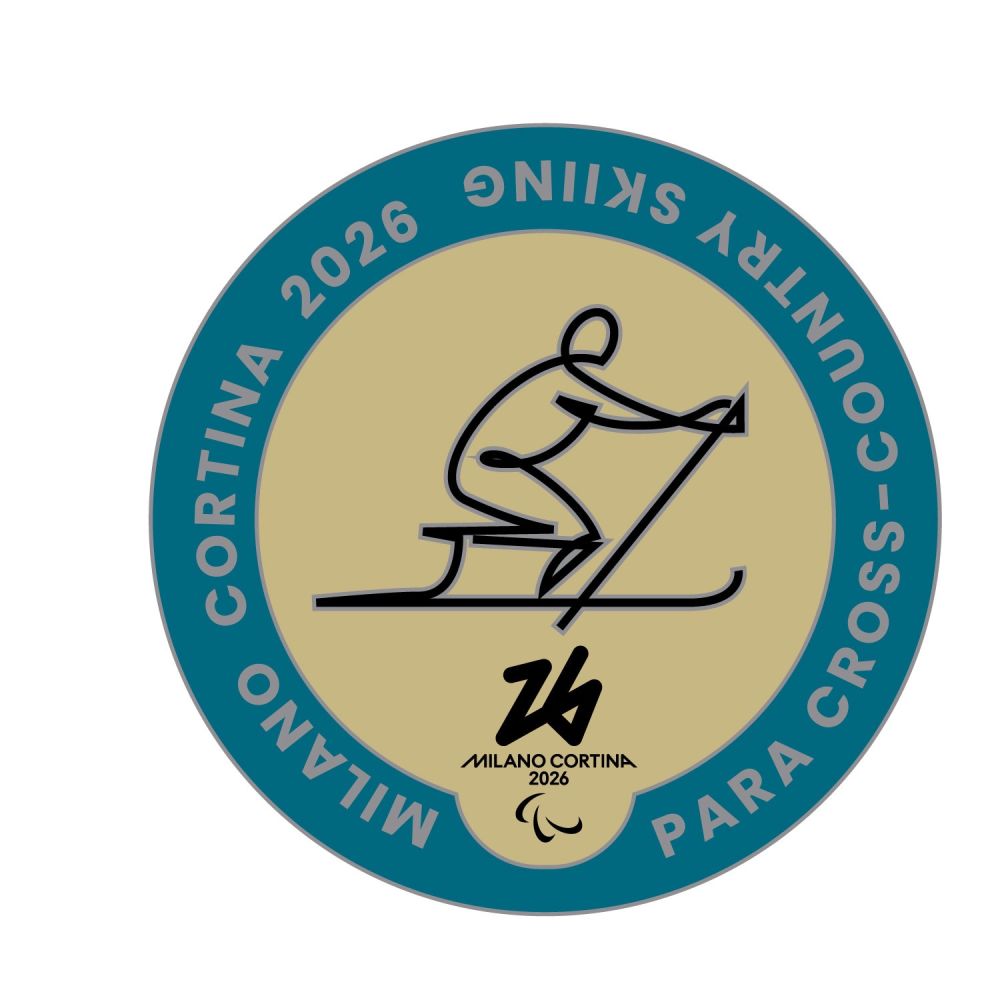 MC26 PARALYMPIC PICTOGRAM - PARA CROSS-COUNTRY SKIING SILVER METAL PIN 3