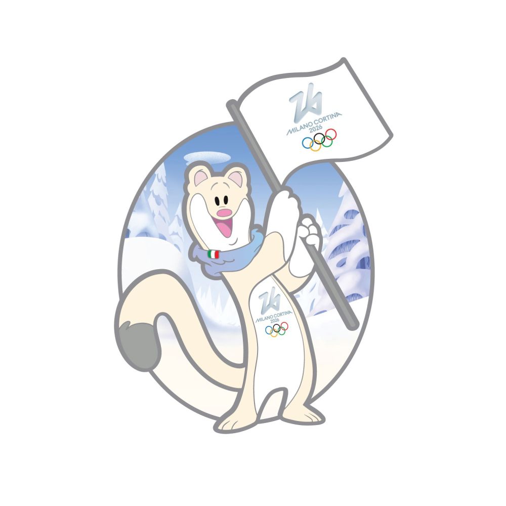 MILANO CORTINA 26 TINA WITH FLAG PIN ON PIN (TWO PINS)LAPEL PIN 24.54MM