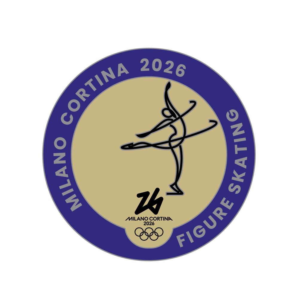 MC26 OLYMPIC PICTOGRAM - FIGURE SKATING SILVER METAL PIN 33MM X 33MM