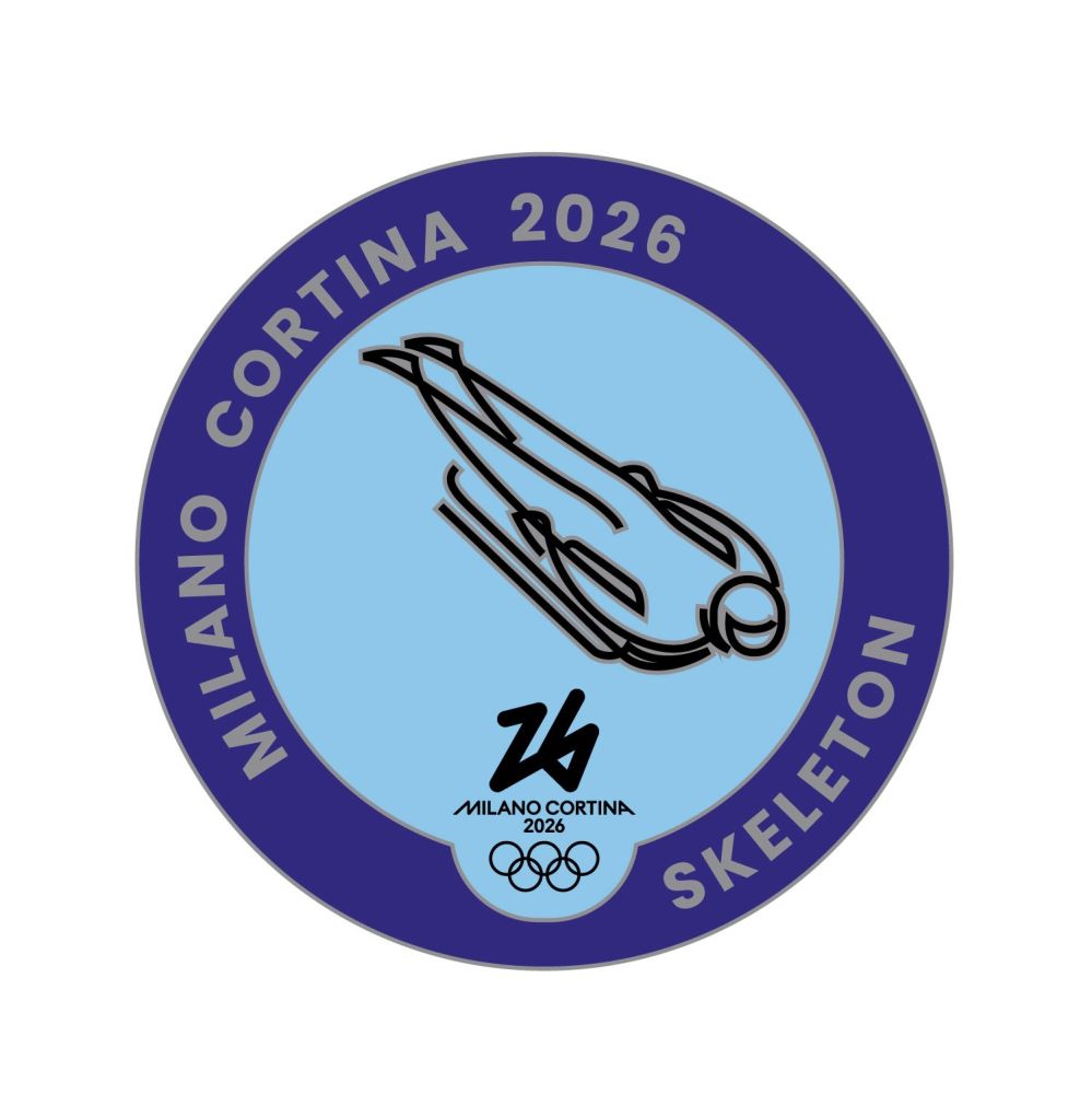 MC26 OLYMPIC PICTOGRAM -SKELETON SILVER METAL PIN 33MM X 33MM