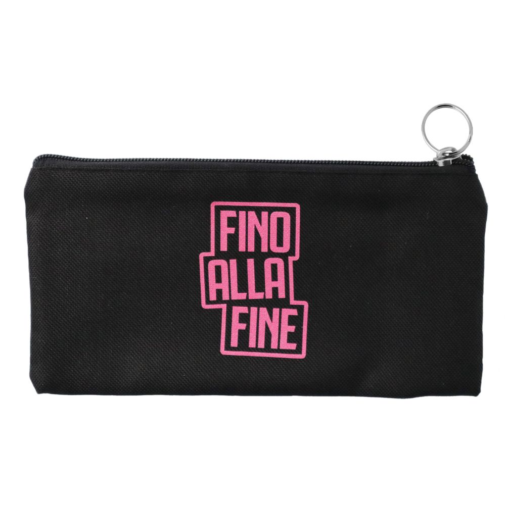 PORTAPENNE IN TESSUTO NERO, STAMPA ROSA FINO ALLA FINE