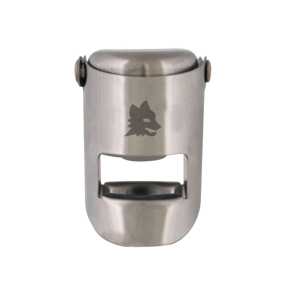 TAPPO PER BOTTIGLIE IN ACCIAIO INOX LOGO LUPA