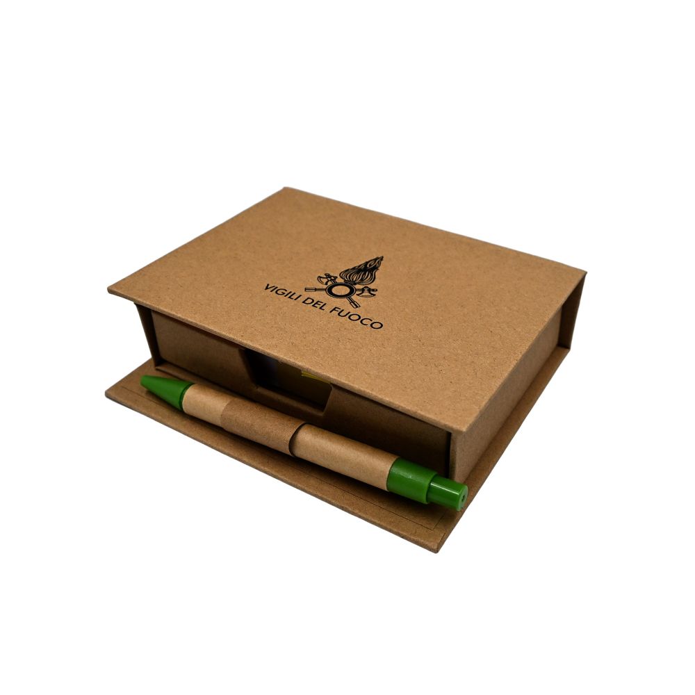 SET MEMO IN CARTONE VIGILI DEL FUOCO CON PENNA 12,1X10,2X3,4 CM