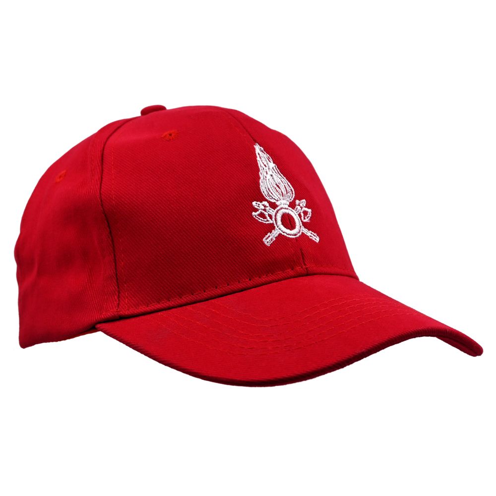 CAPPELLINO IN COTONE ROSSO VIGILI DEL FUOCO TAGLIA UNICA CHIUSURA IN VEL