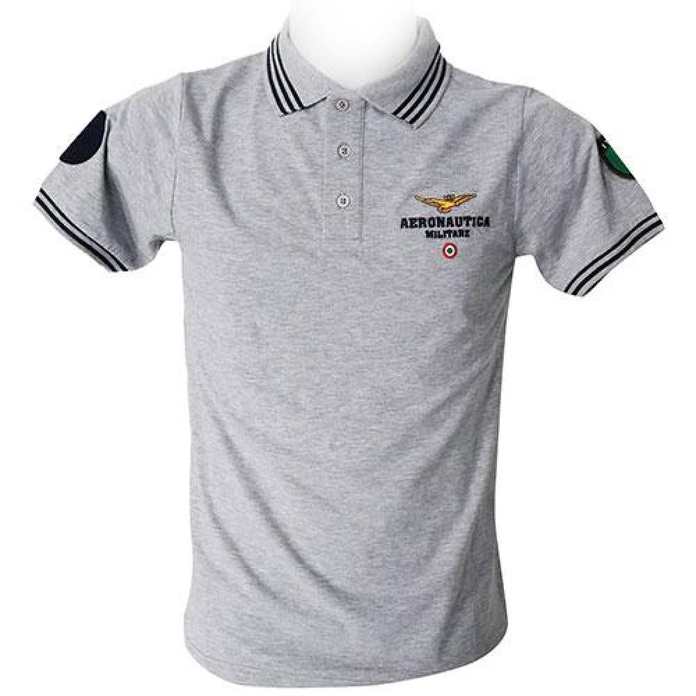 POLO GRIGIA CHIUSURA 3 BOTTONI TG. XS AERONAUTICA MILITARE