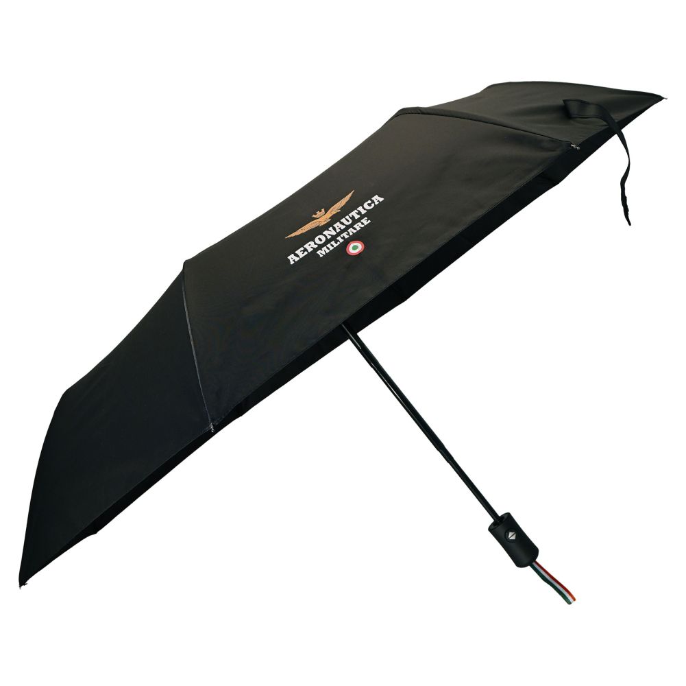 OMBRELLO AUTOMATICO NERO CON LOGO AQUILA AERONAUTICA MILITARE