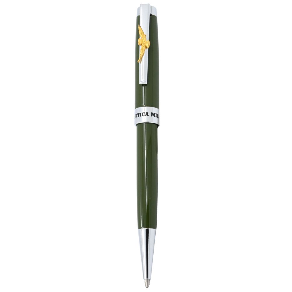 PENNA A SFERA VERDE IN METALLO AERONAUTICA MILITARE IN ASTUCCIO RIGIDO
