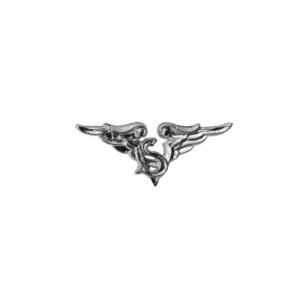 DISTINTIVO METALLO ARGENTATO ISPETTORATO SICUREZZA VOLO RETRO 2 CHIODI