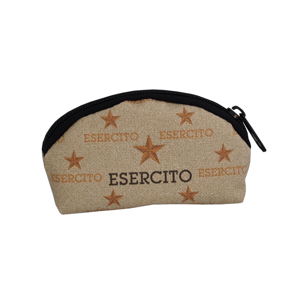 PORTAMONETE MEZZALUNA ECOPELLE JUTA ESERCITO ITALIANO