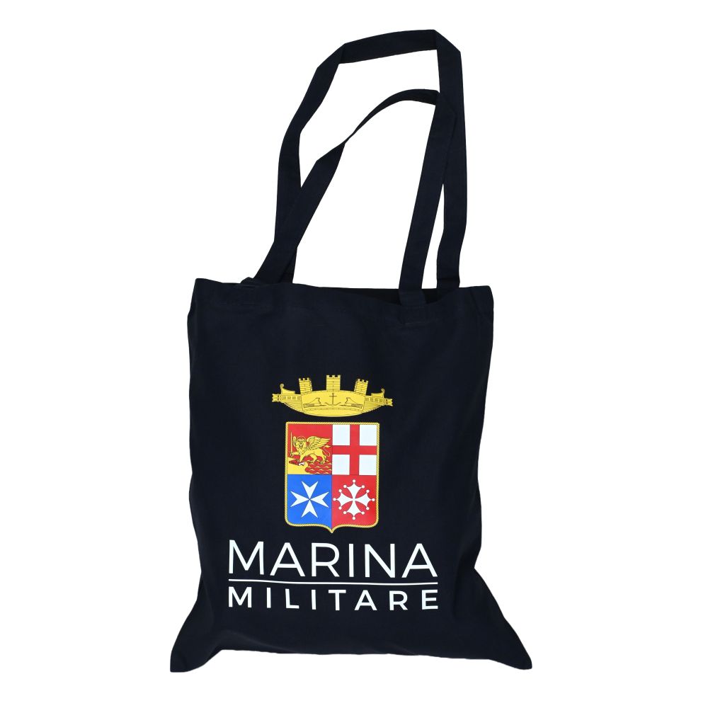 SHOPPER IN COTONE BLU 38X42 CM MANICI LUNGHI MARINA MILITARE