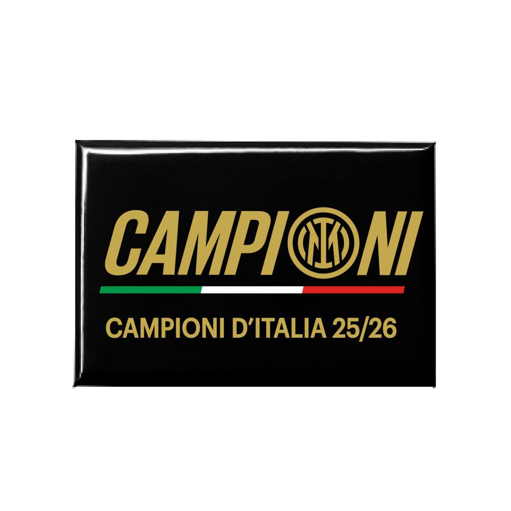 Magnete Inter Campioni d’Italia 25/26 in Metallo Stampato Fondo Nero