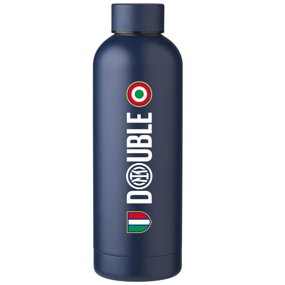 BORRACCIA IN ACCIAIO INOX RICICLATO BLU 500 ML LINEA DOUBLE INTER