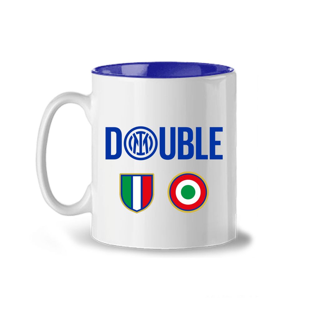 TAZZA IN CERAMICA INTERNO BLU LINEA DOUBLE INTER