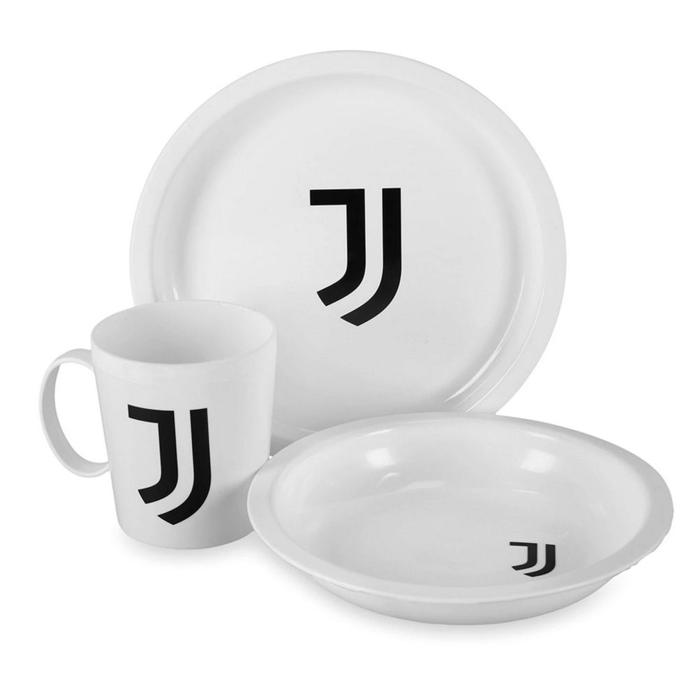 GIFT SET3 PEZZI PIATTO PIANO + FONDO + BICCHIERE F.C. JUVENTUS