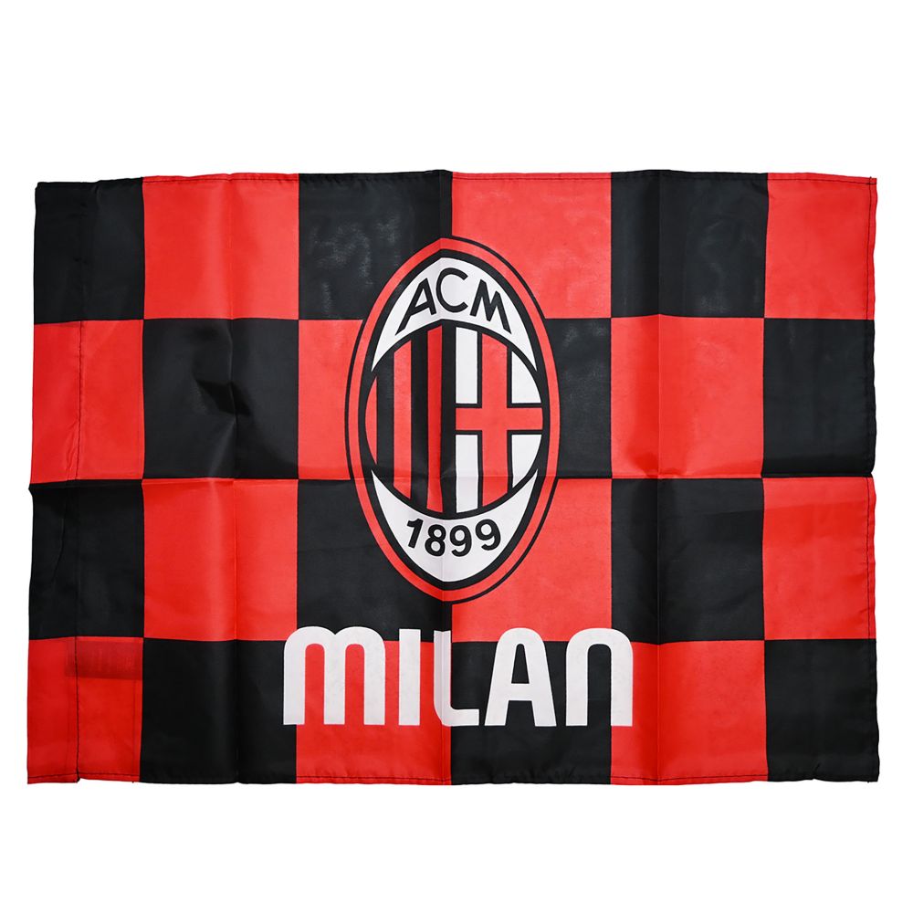 BANDIERA A SCACCHI AC MILAN (CIRCA 100X140 CM) SENZA ASTA