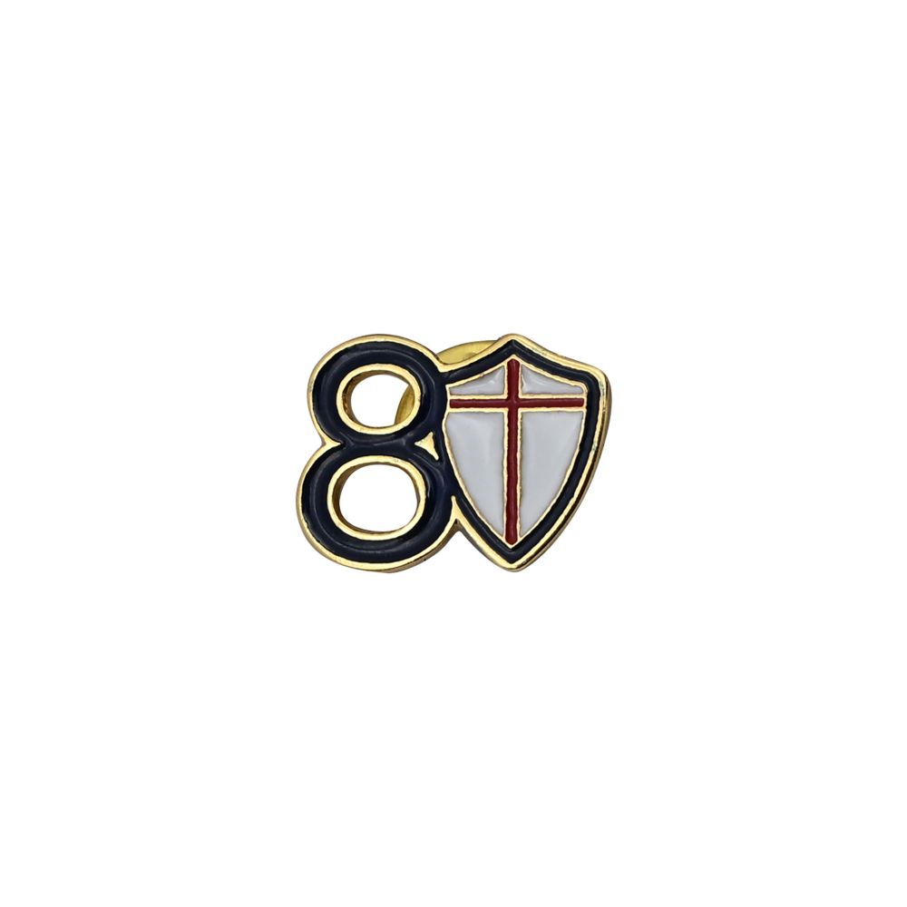 DISTINTIVO IN METALLO DORATO SMALTATO CELEBRATIVO 80 ANNI SAMPDORIA